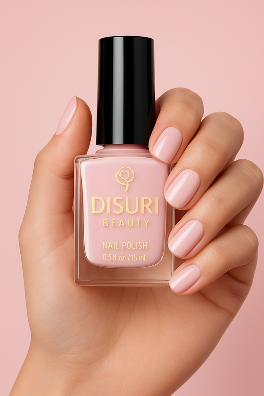 DISURI Beauty Vegan Nail Polish – Every Time I Close My Eyes (#EDCAC7 Rose Nude Gloss, 15 ml)