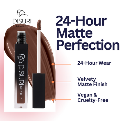 DISURI Beauty Liquid Lipstick - Chocolate Cake