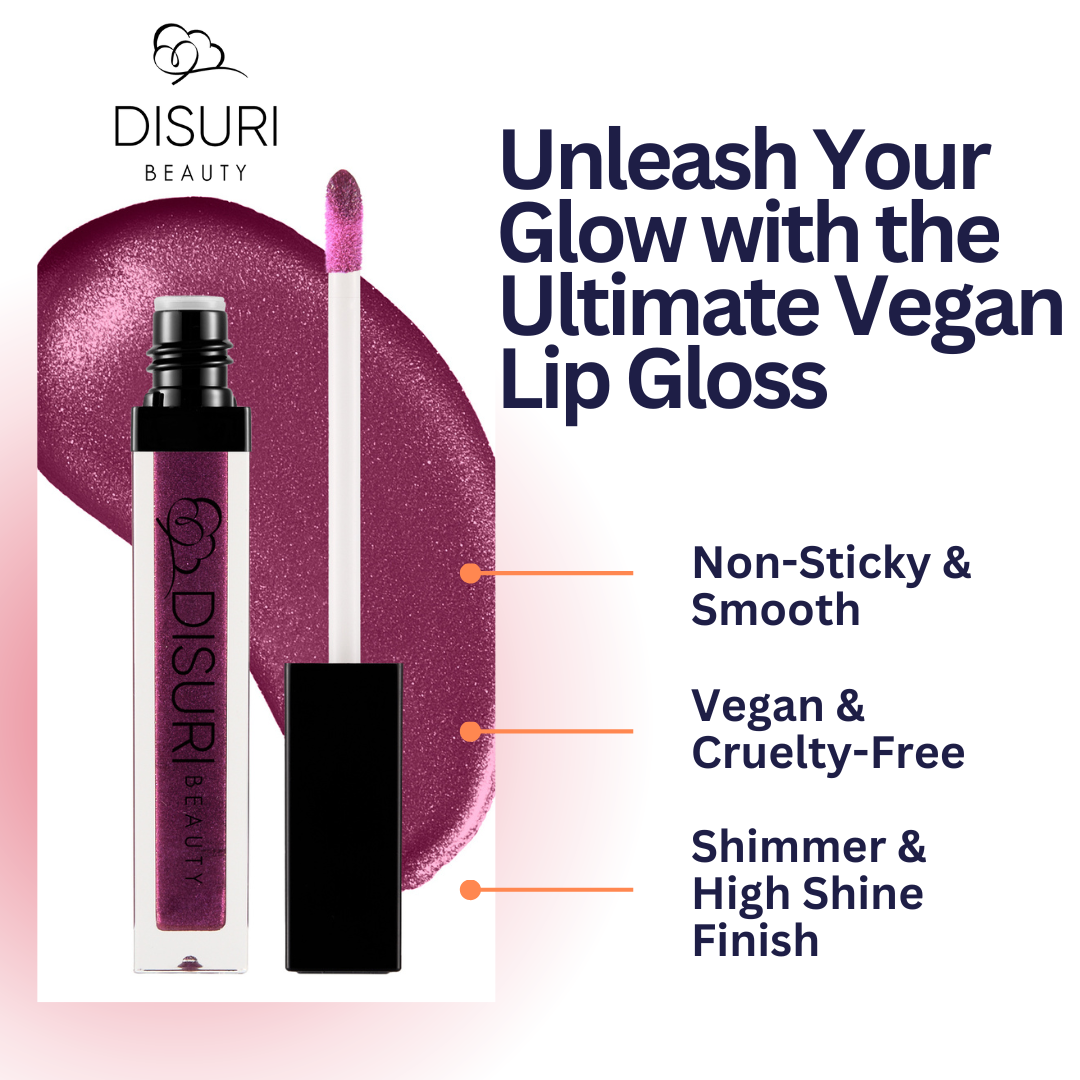 DISURI Beauty Shimmer Lip Gloss - Berry Kiss