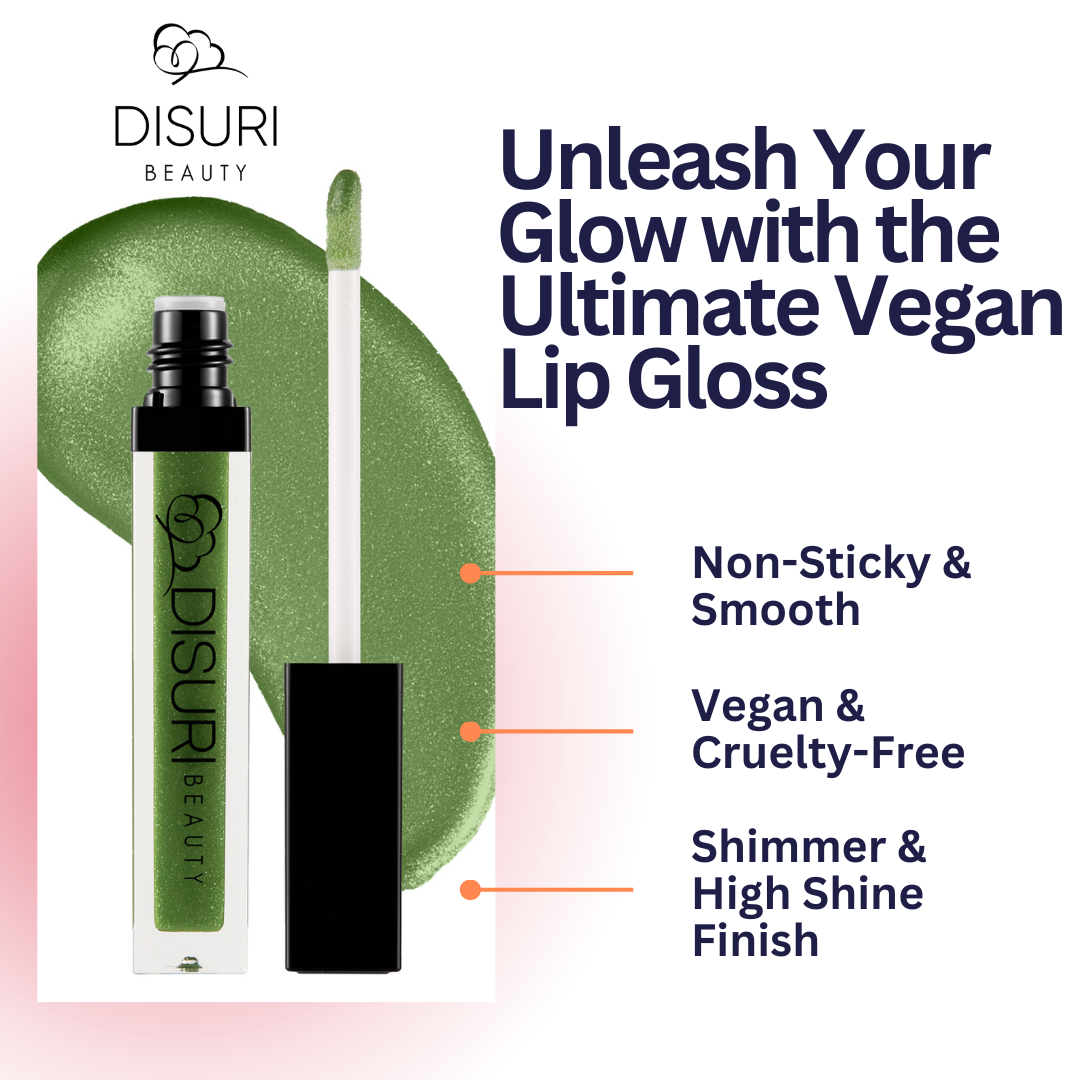 DISURI Beauty Shimmer Lip Gloss - Green Crush