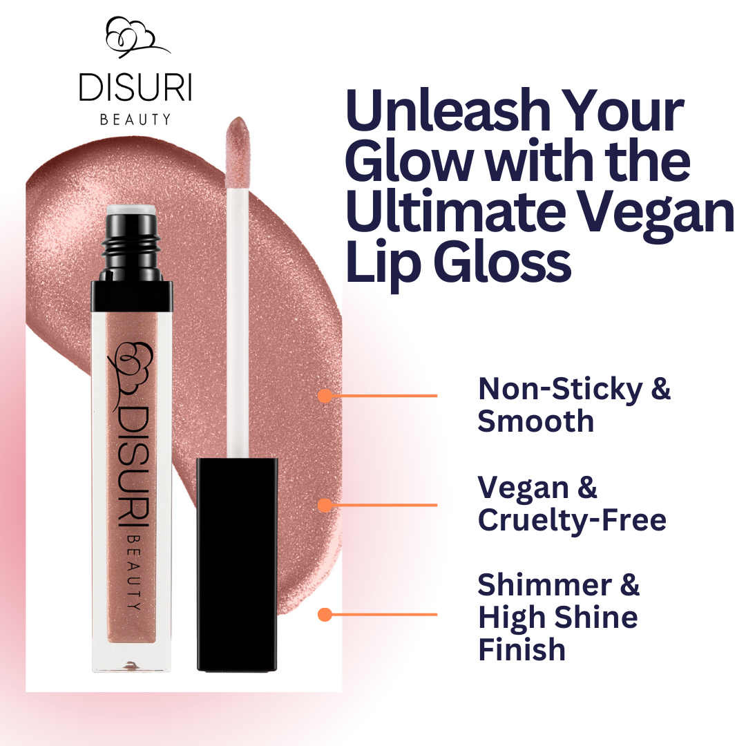 DISURI Beauty Shimmer Lip Gloss - Never Send Nudes