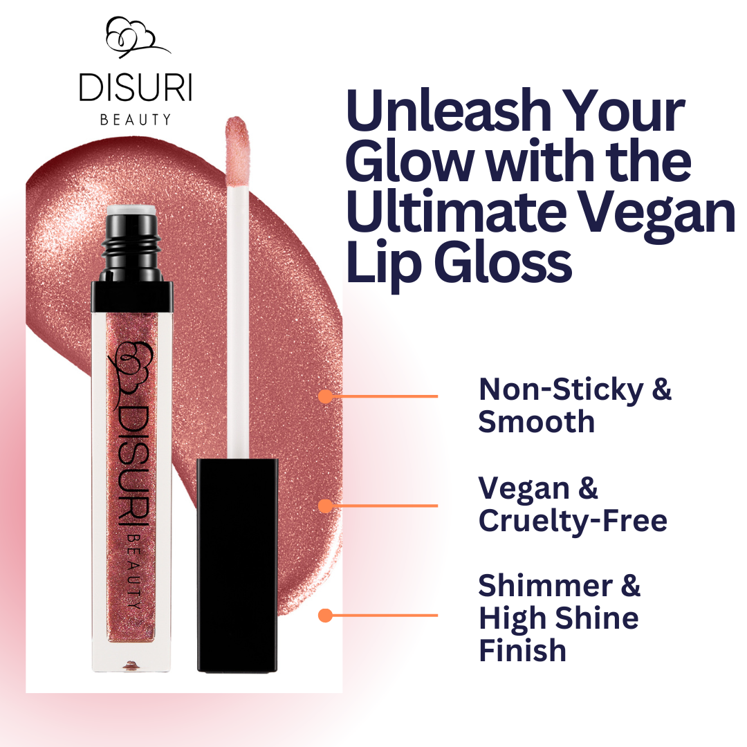 DISURI Beauty Shimmer Lip Gloss - Rosé All Day