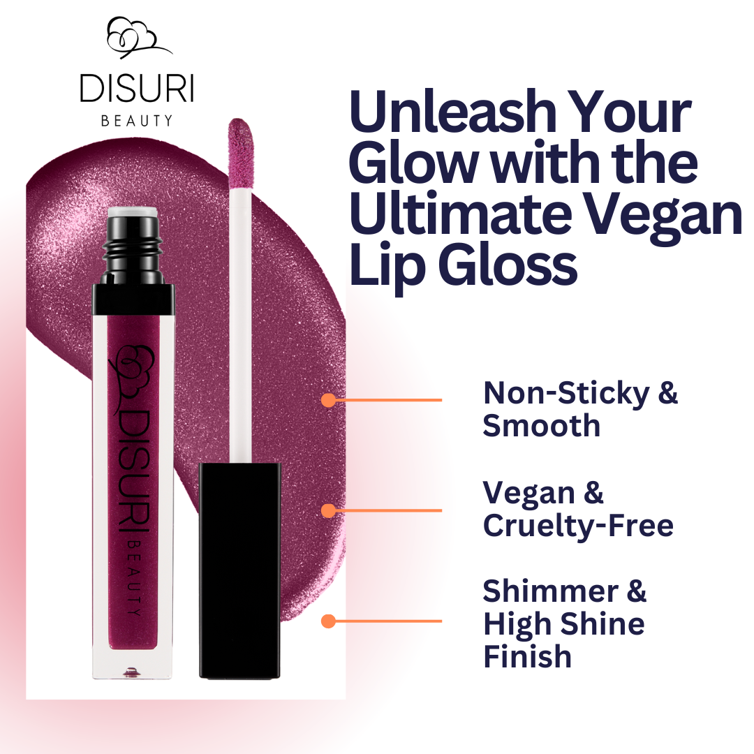 DISURI Beauty Shimmer Lip Gloss - Sexy Berry Dreams