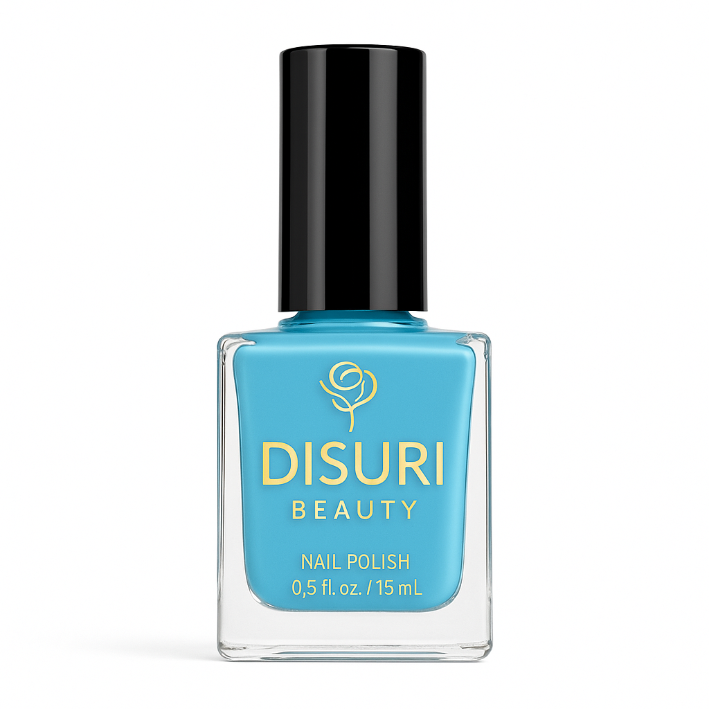DISURI Beauty Vegan Nail Polish – La La Land (#5D9ED2 Sky Blue, 0.7 oz)