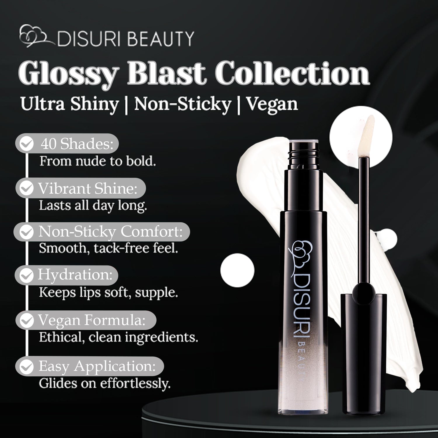 DISURI Beauty Glossy Blast Lip Gloss - Glossy Pop