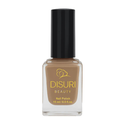 DISURI Beauty Vegan Nail Polish – Cafe Con Leche (#D6B9A1 Creamy Caramel Gloss, 15 ml)