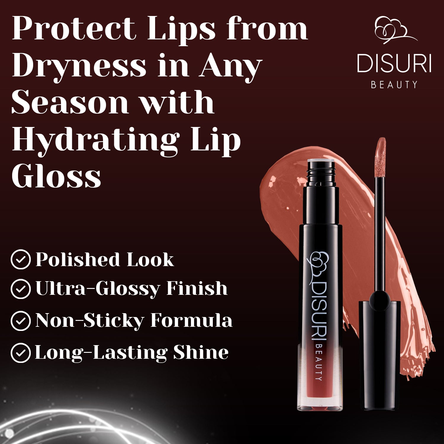 DISURI Beauty Glossy Blast Lip Gloss - Hot Cocoa