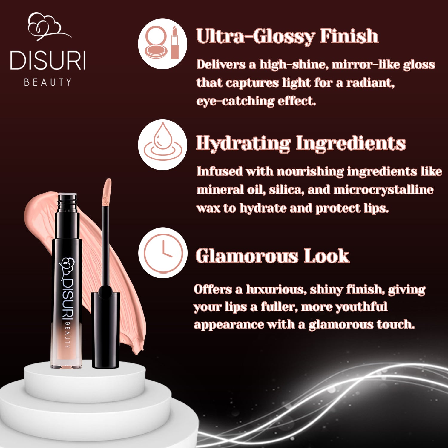 DISURI Beauty Glossy Blast Lip Gloss - Lola