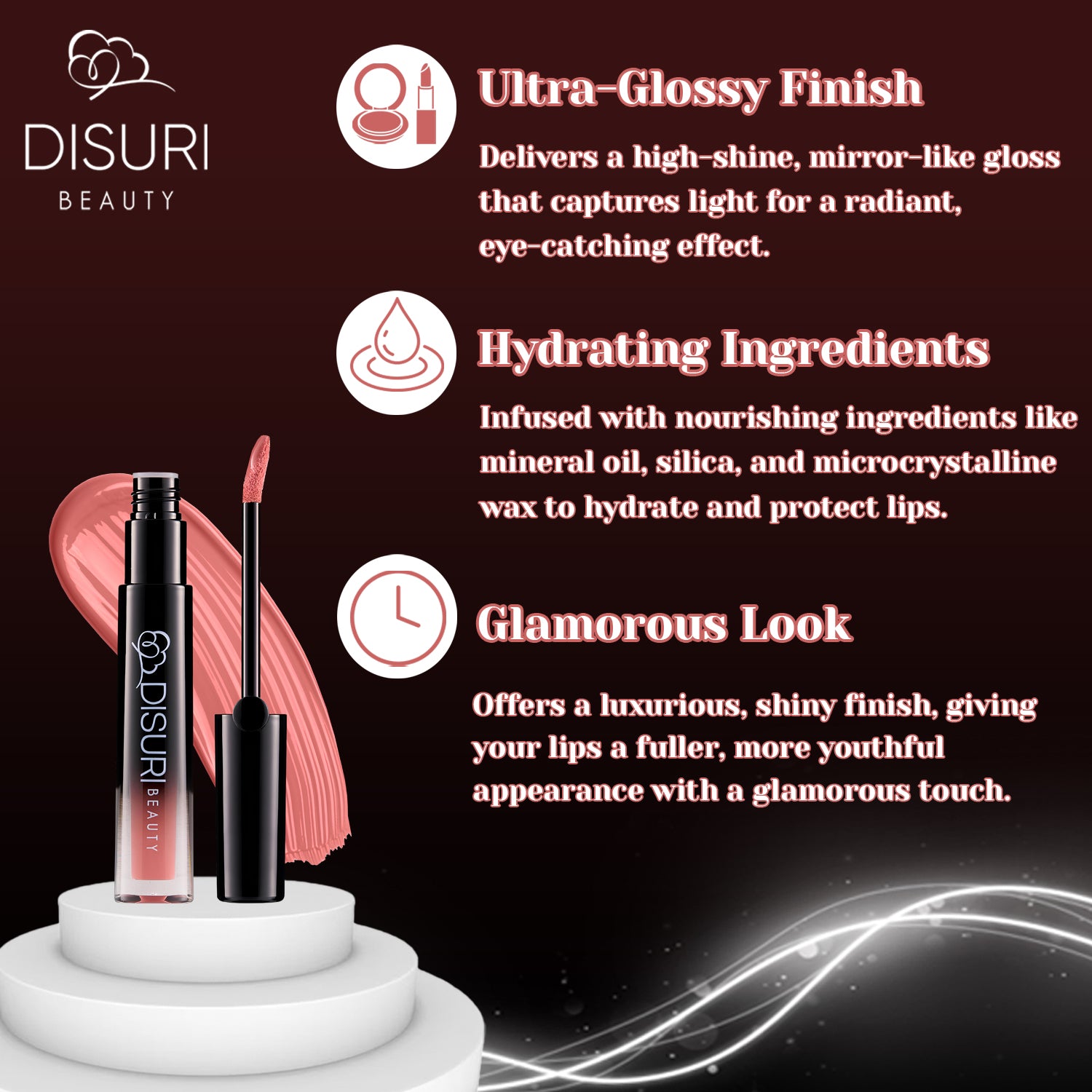 DISURI Beauty Glossy Blast Lip Gloss - Lust in the City