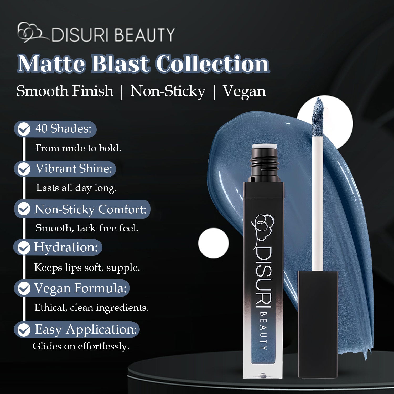 DISURI Beauty Liquid Lipstick - Blue Ambition