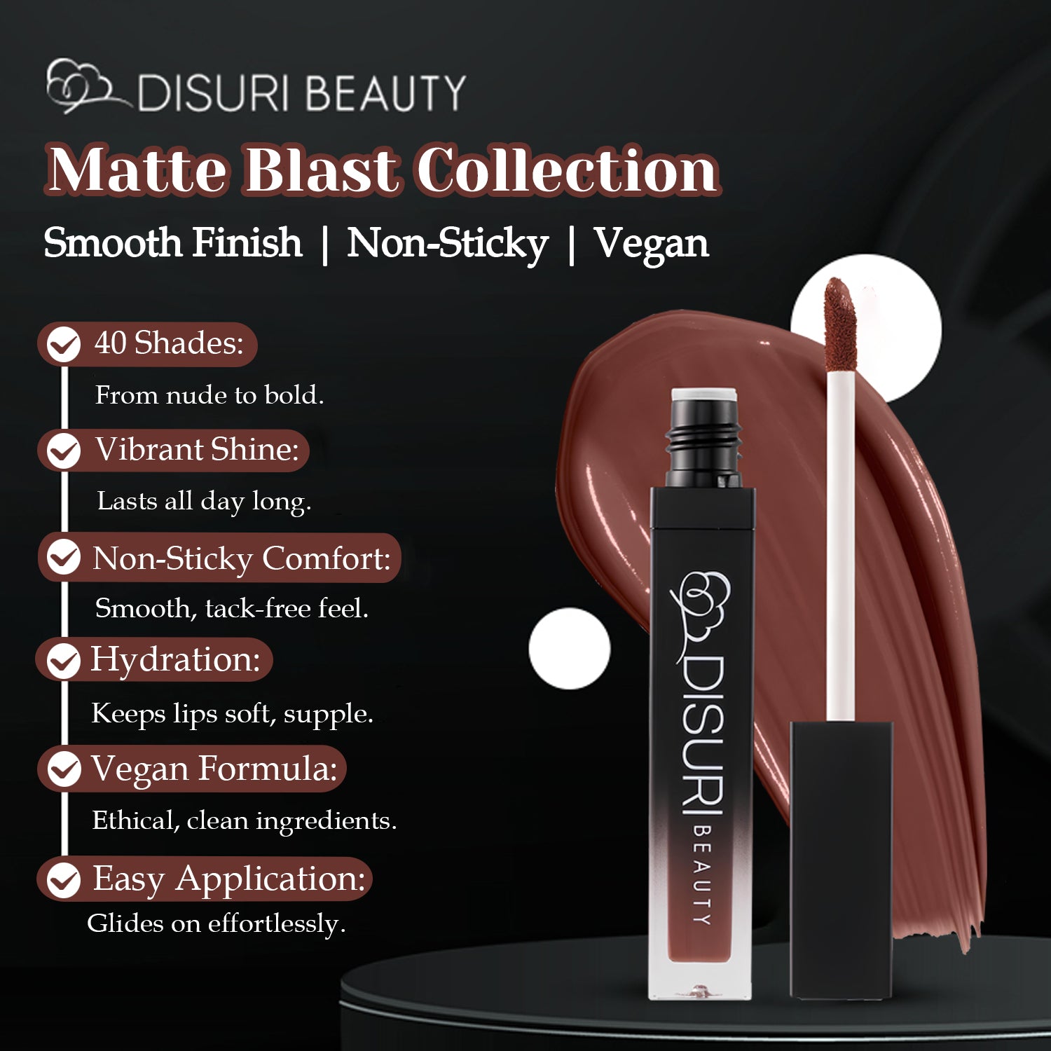 DISURI Beauty Liquid Lipstick - Celia