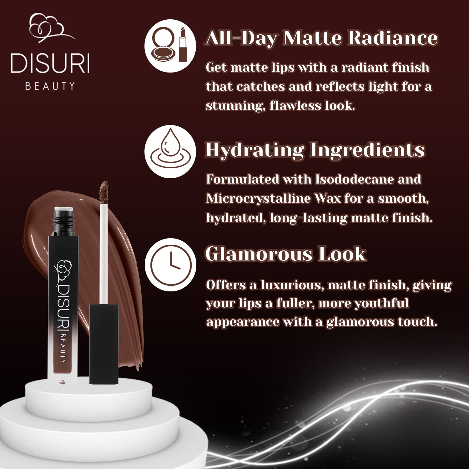 DISURI Beauty Liquid Lipstick - Chocolate Cake