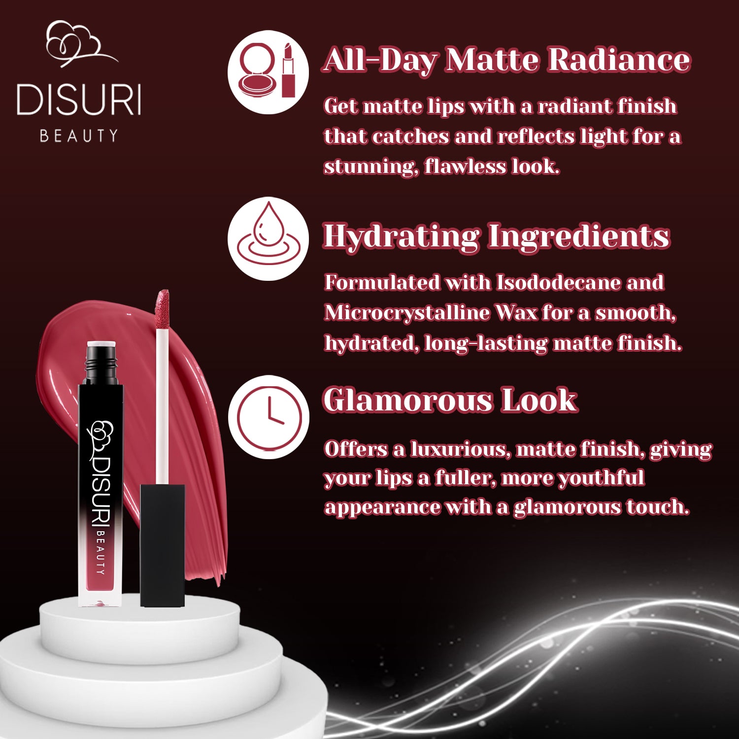 DISURI Beauty Liquid Lipstick - Miami Nights