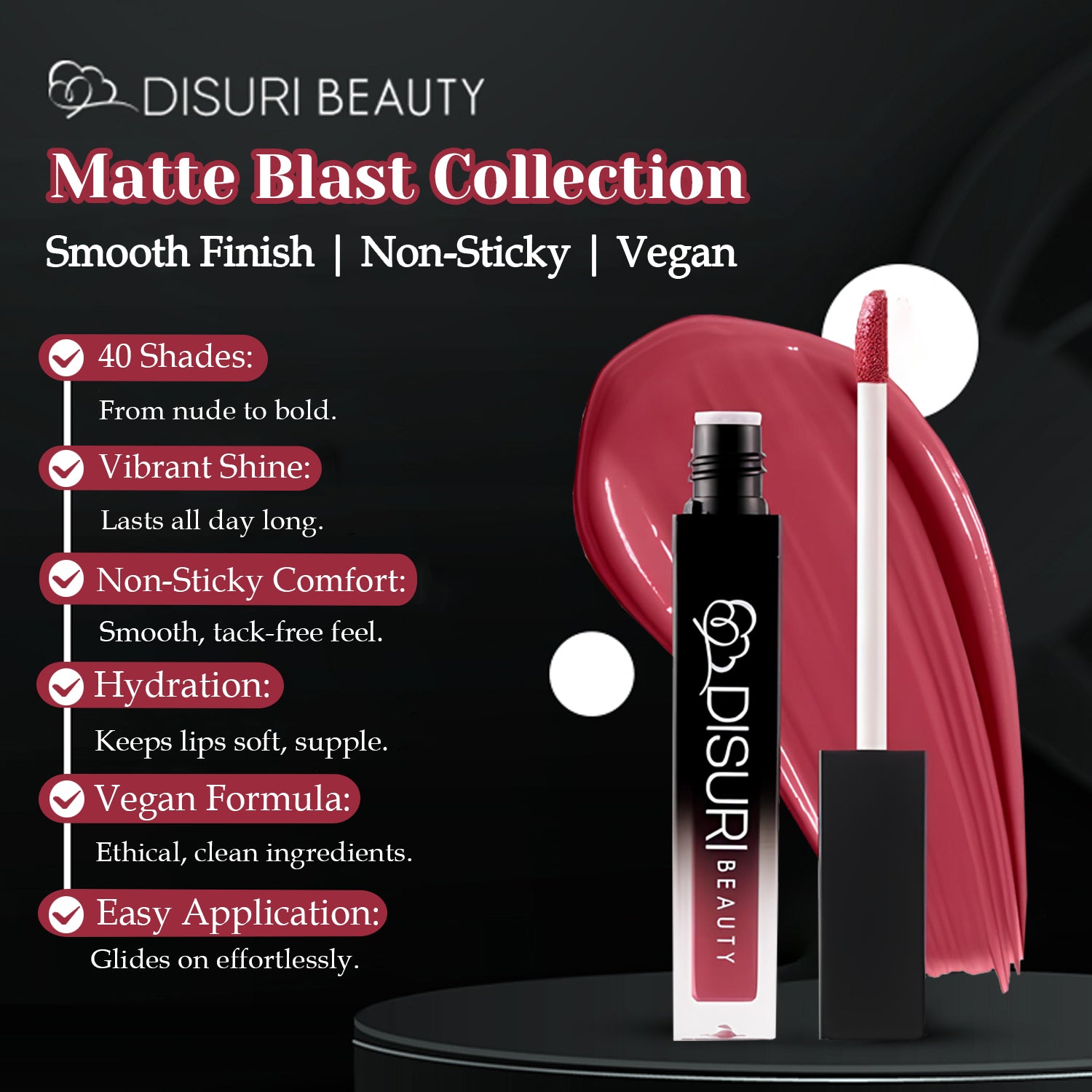 DISURI Beauty Liquid Lipstick - Miami Nights