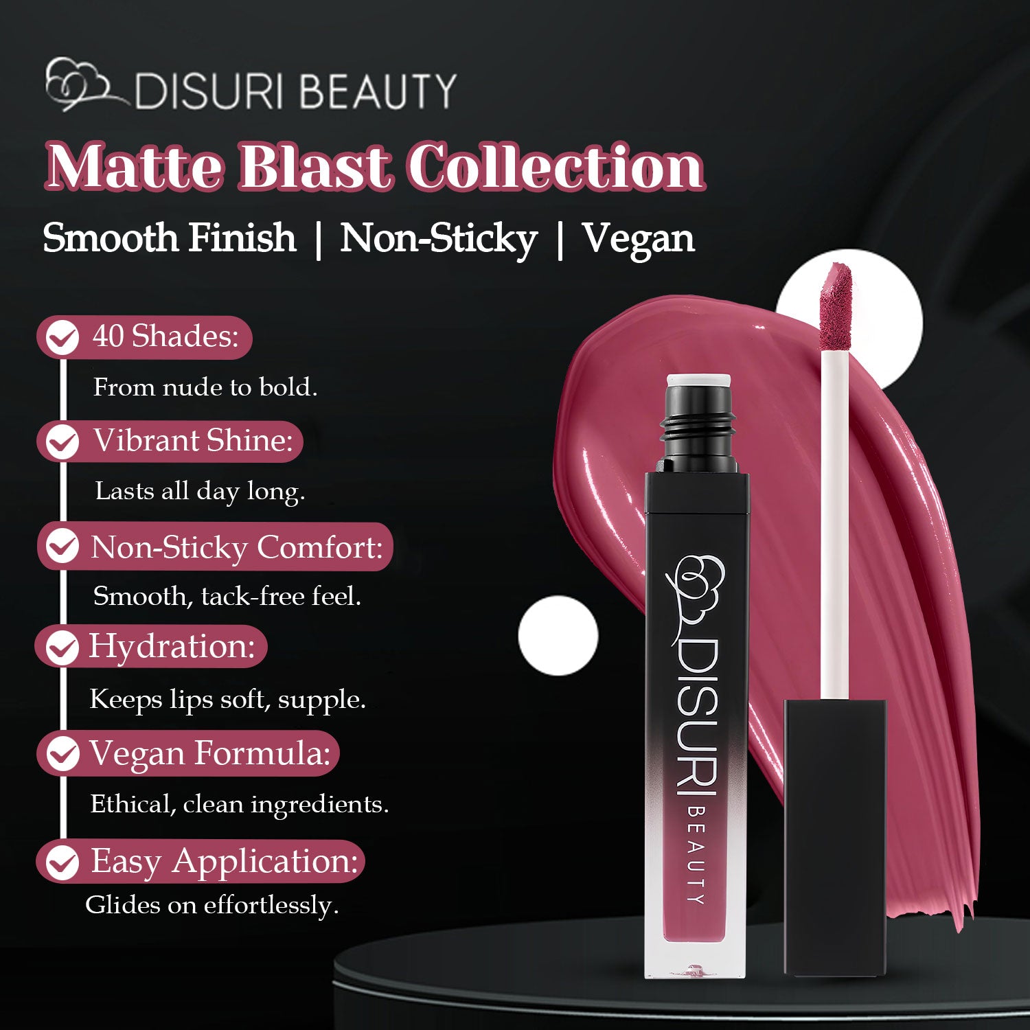 DISURI Beauty Liquid Lipstick - Sin City