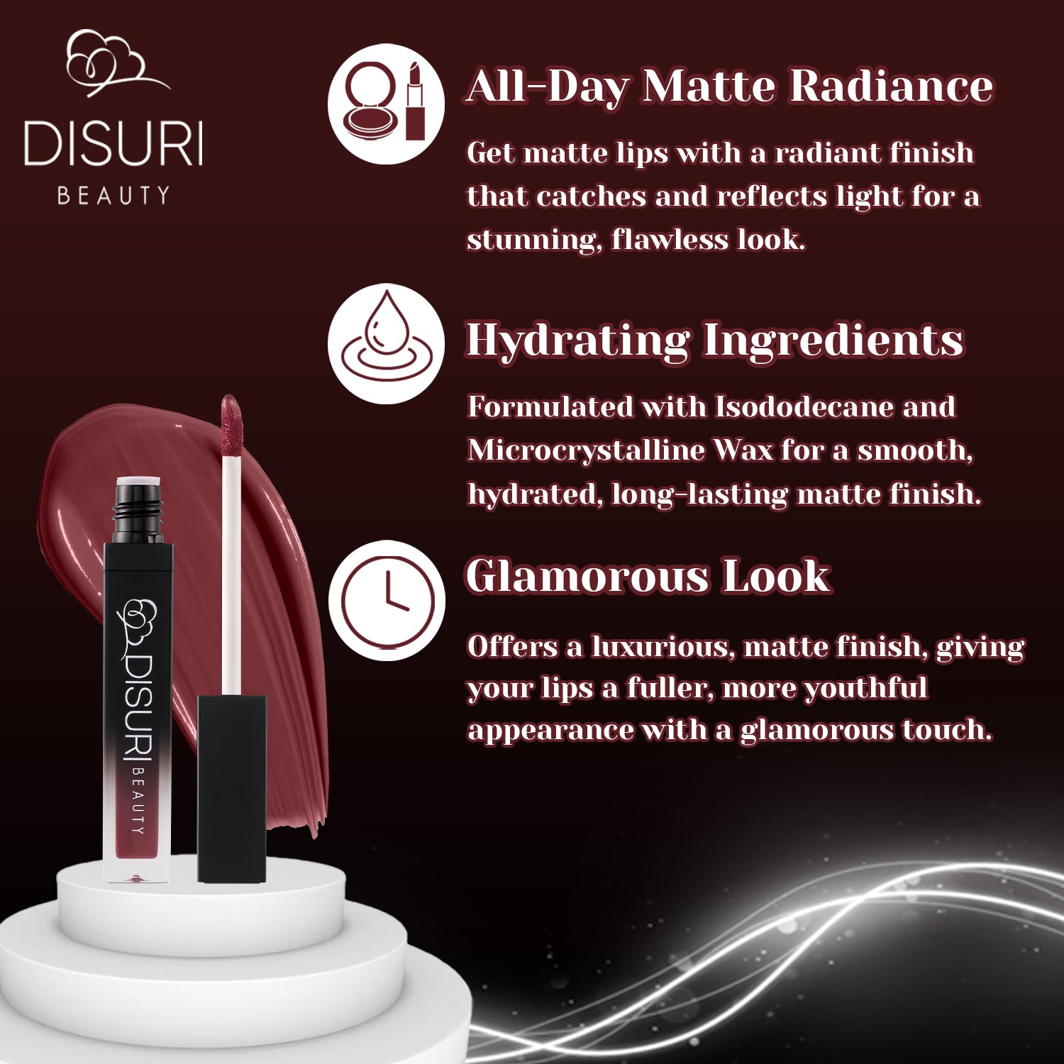 DISURI Beauty Liquid Lipstick - Too Focused