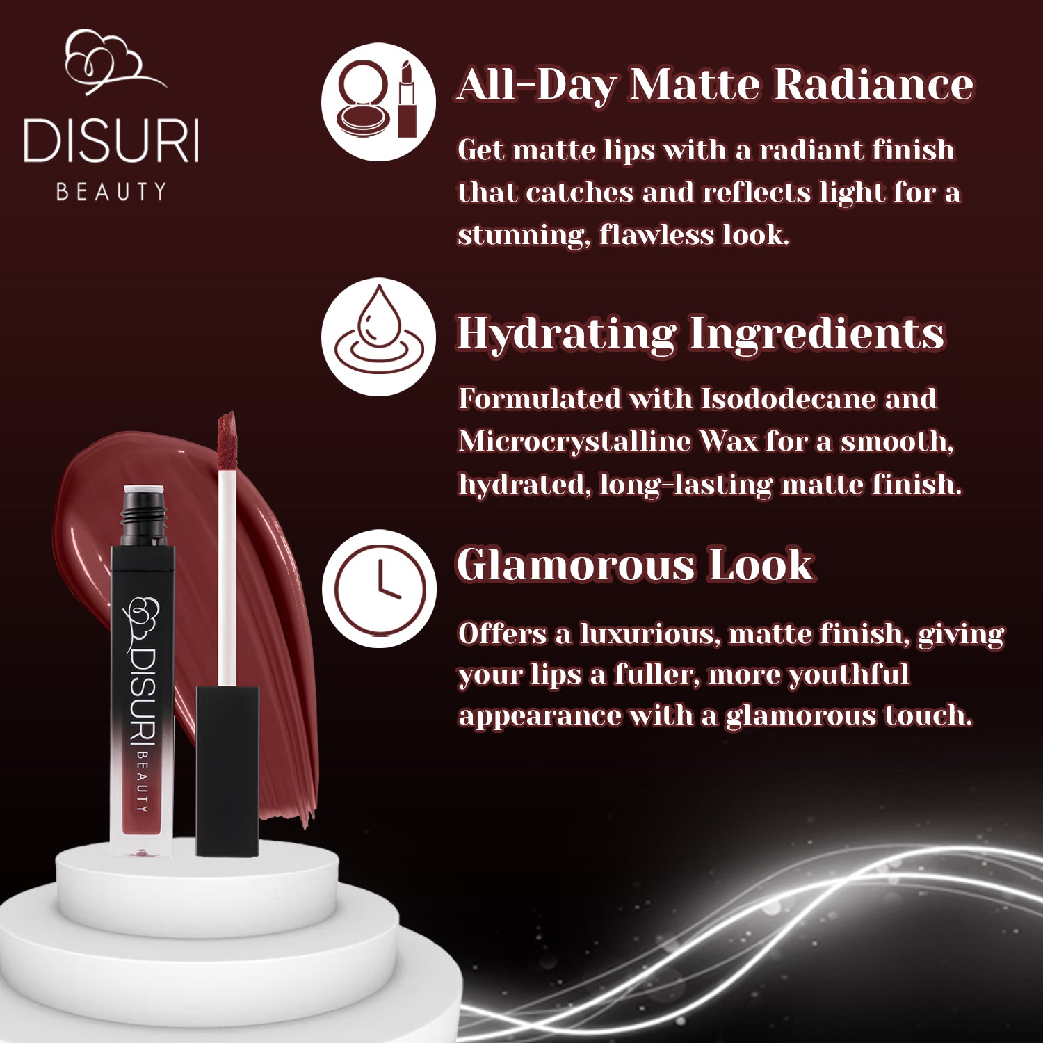 DISURI Beauty Liquid Lipstick - Berry Temptation