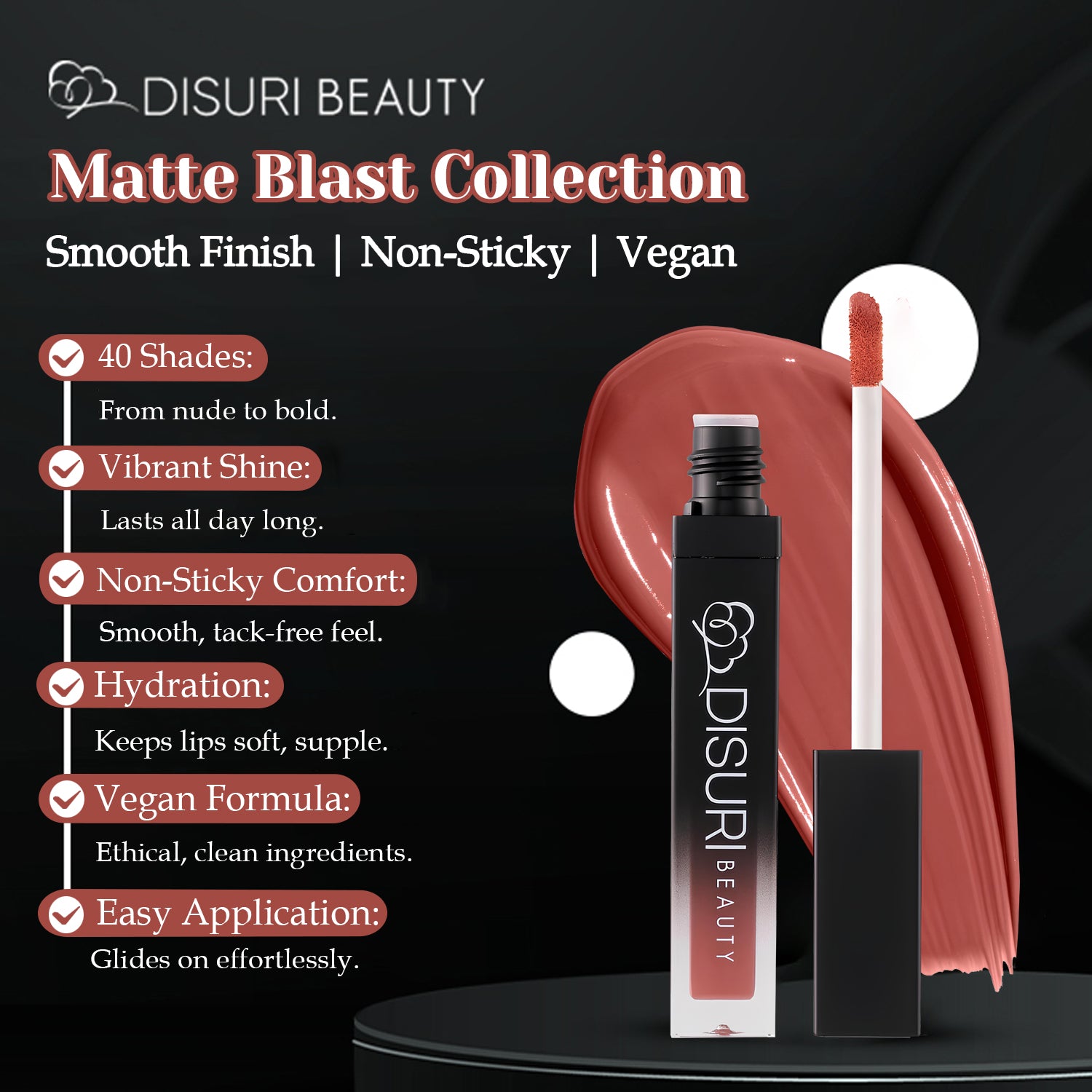 DISURI Beauty Liquid Lipstick - Blush Hour