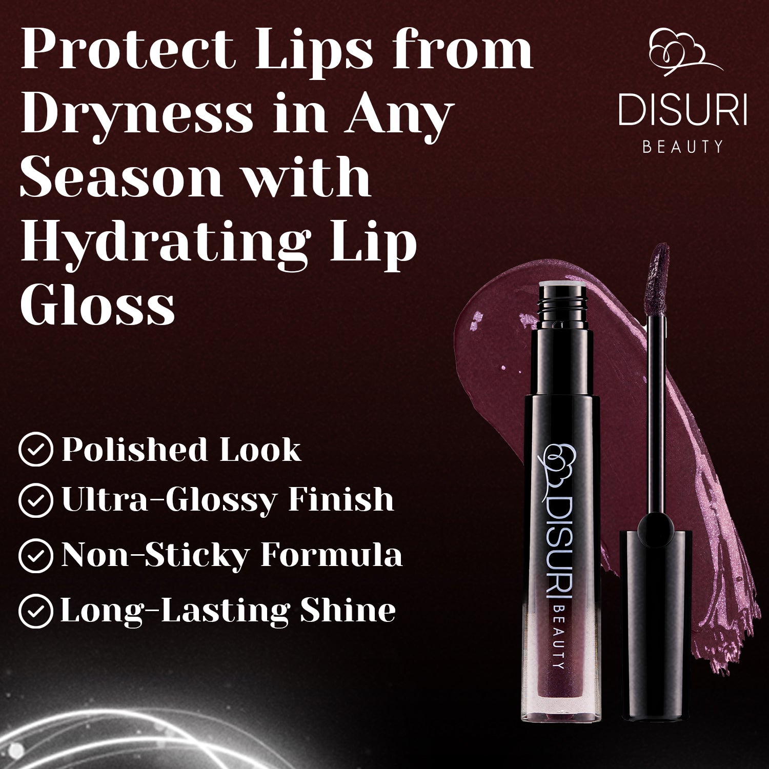 DISURI Beauty Glossy Blast Lip Gloss - Purple Dazzle