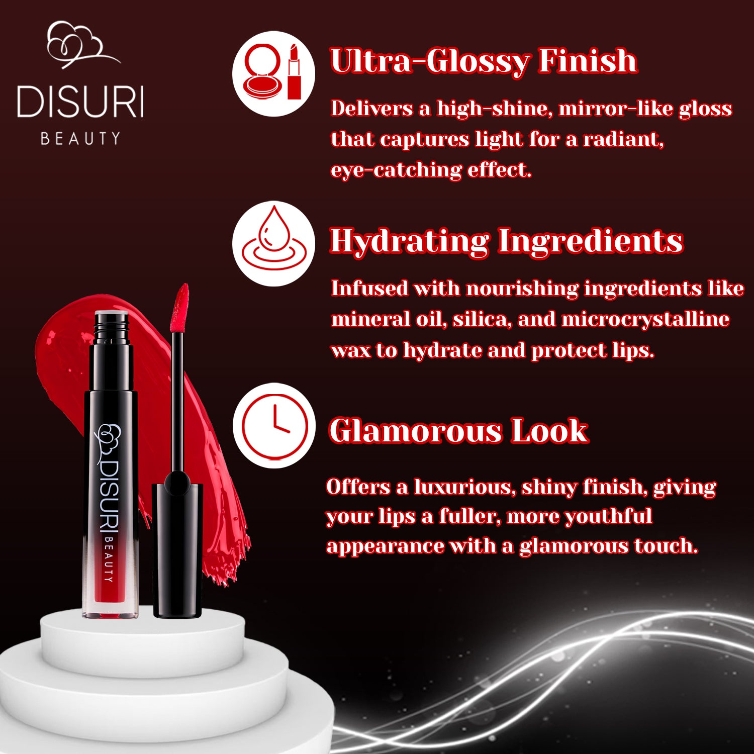 DISURI Beauty Glossy Blast Lip Gloss - Seductive Sin