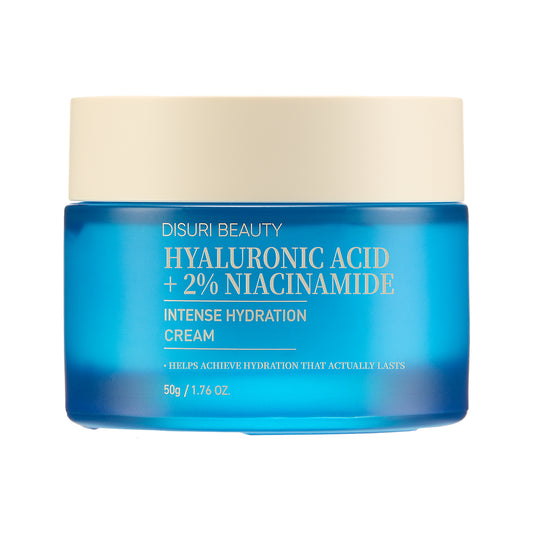 DISURI Hyaluronic Acid Intense Hydration Cream – Korean Barrier-Boosting Moisturizer with Triple HA + 2% Niacinamide