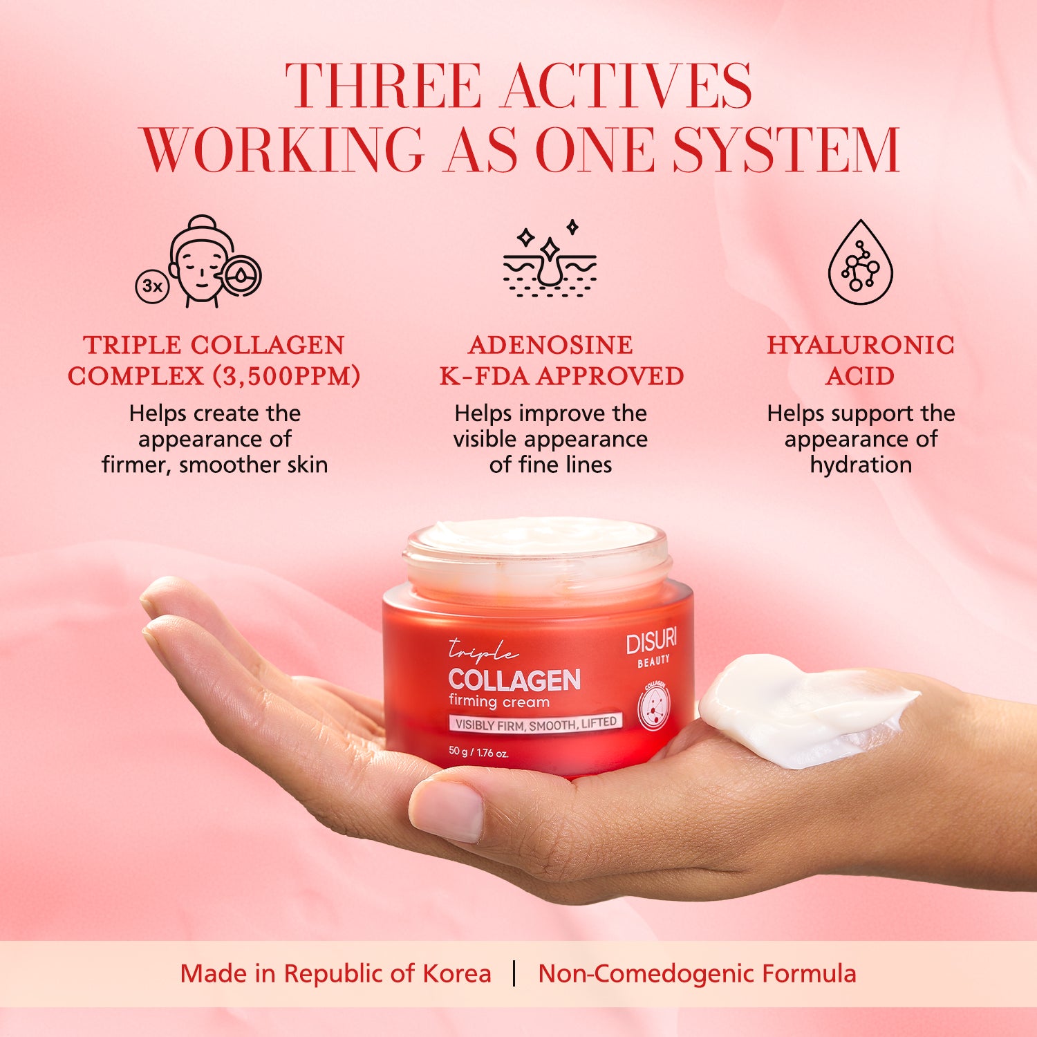 DISURI Beauty Triple Collagen Firming Cream – Firming, Smoothing & Hydrating Treatment (Made in Korea)