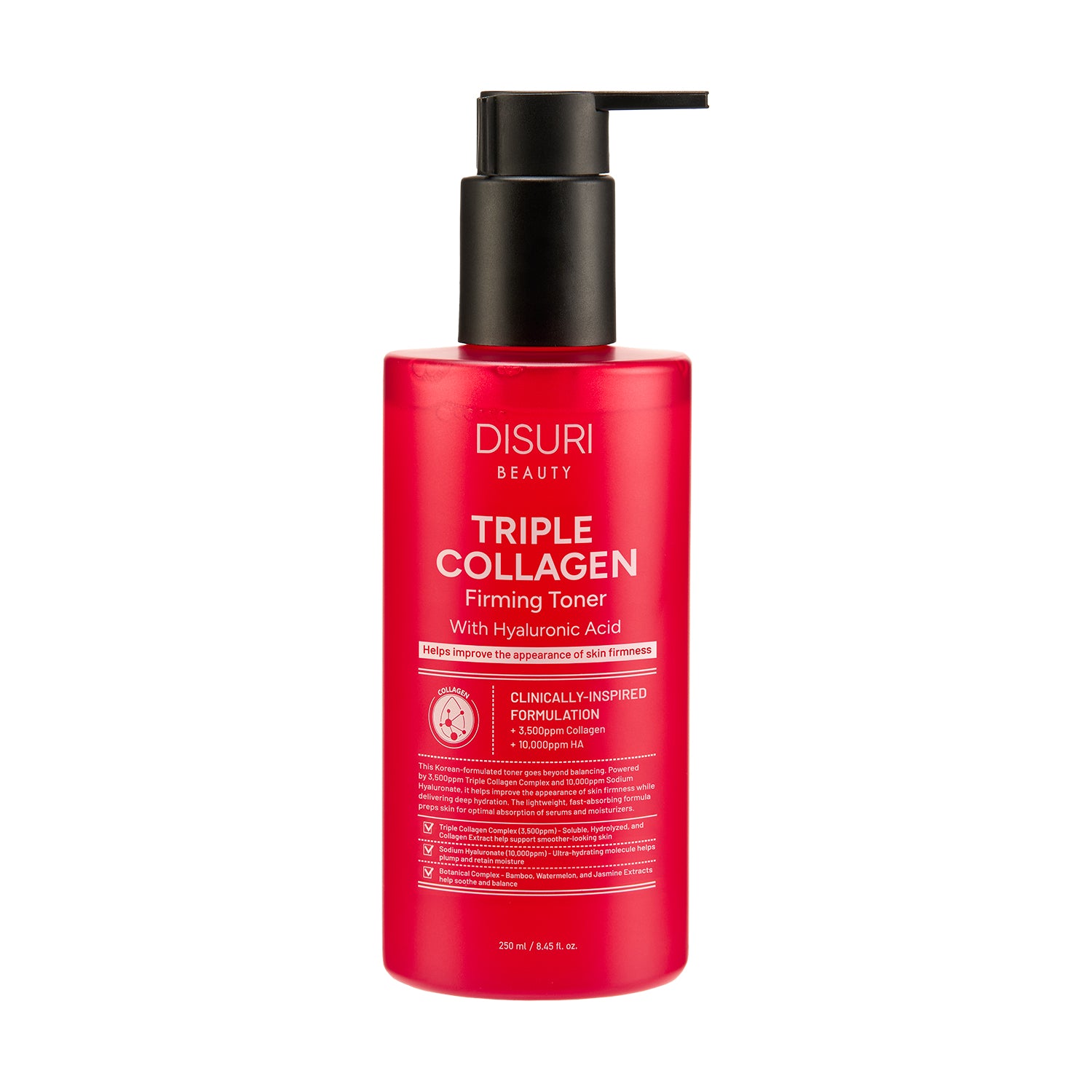 DISURI Triple Collagen Firming Toner – Hydrating & Firming Toner with 3,500ppm Collagen (8.45 oz)
