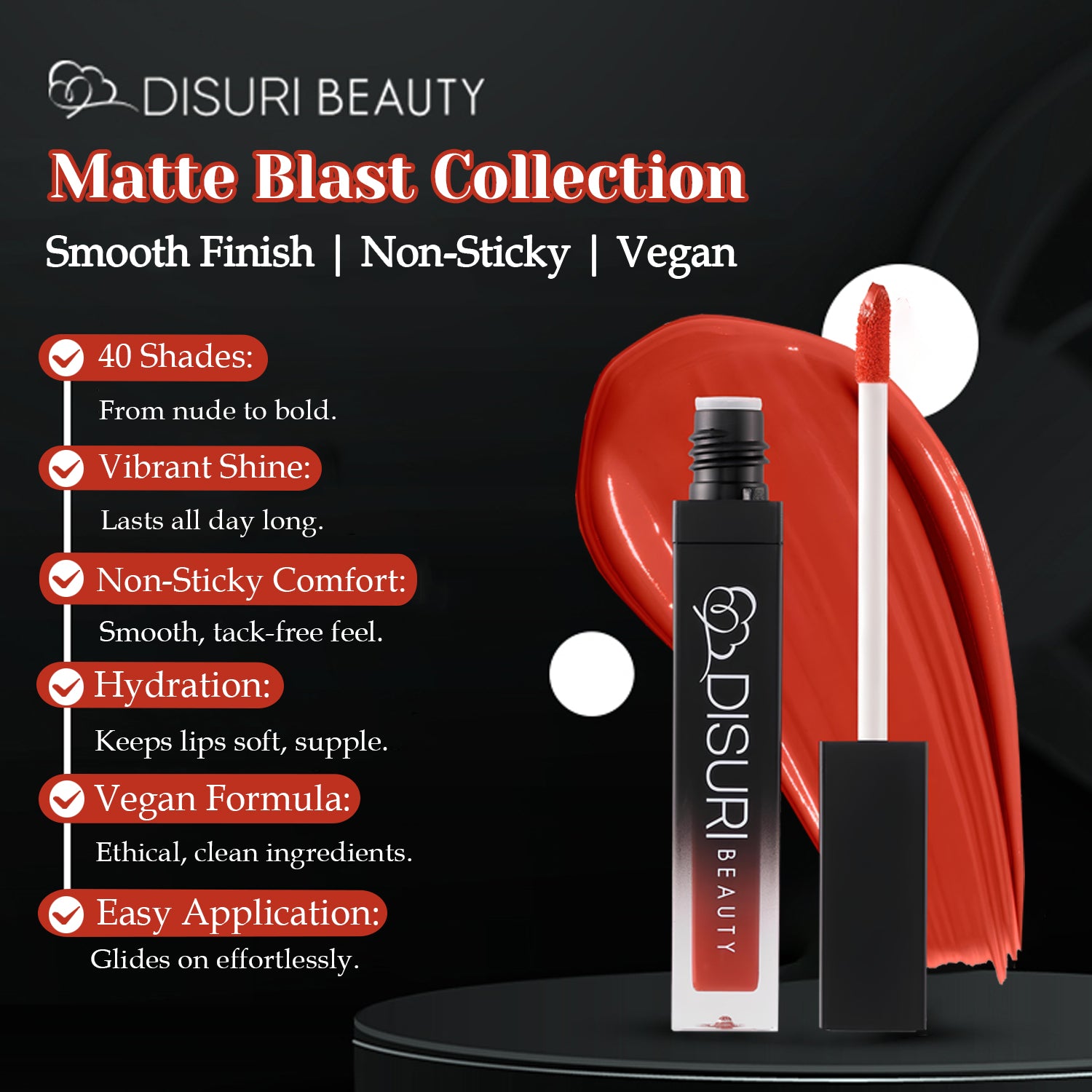 DISURI Beauty Liquid Lipstick - Seductive