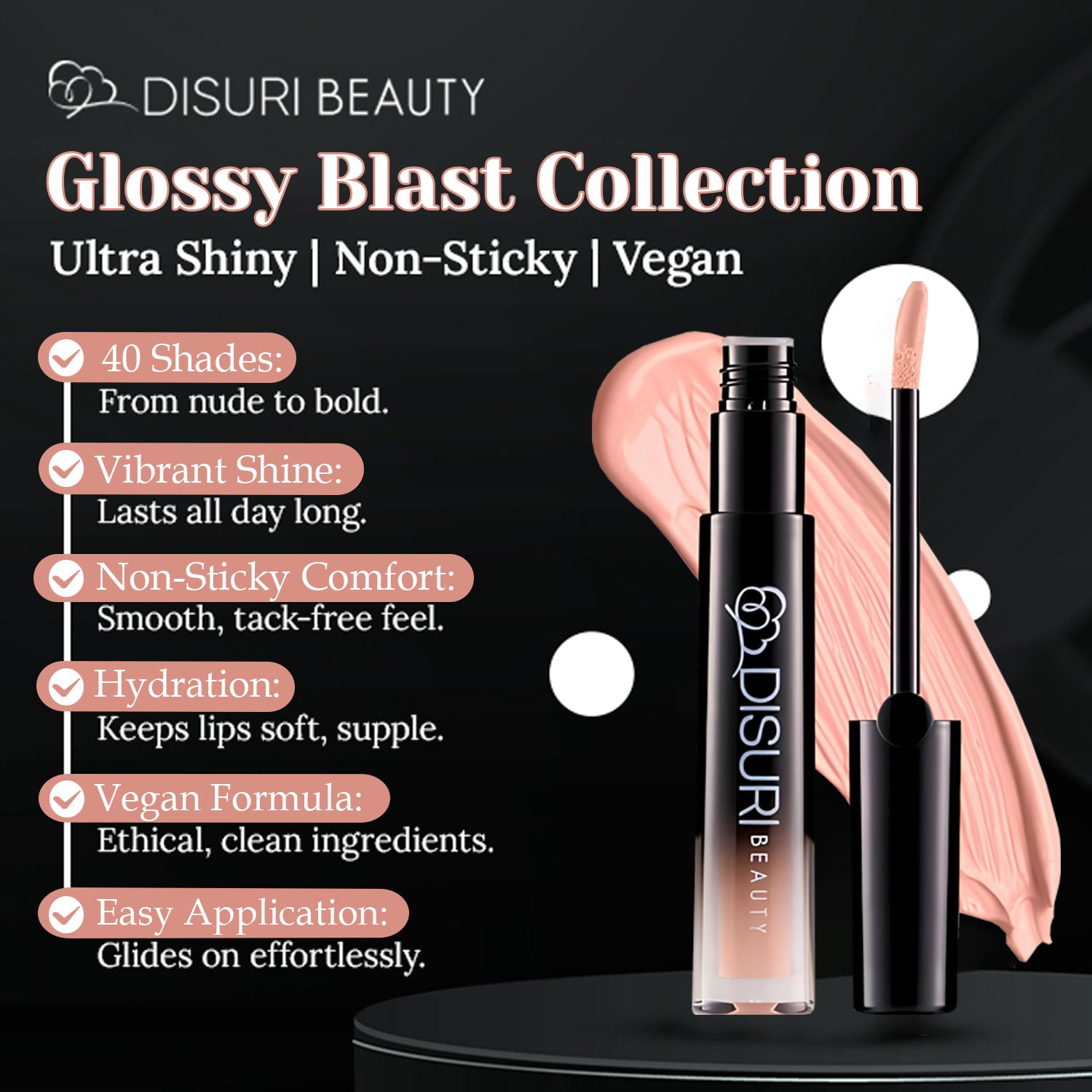 DISURI Beauty Glossy Blast Lip Gloss - Lola