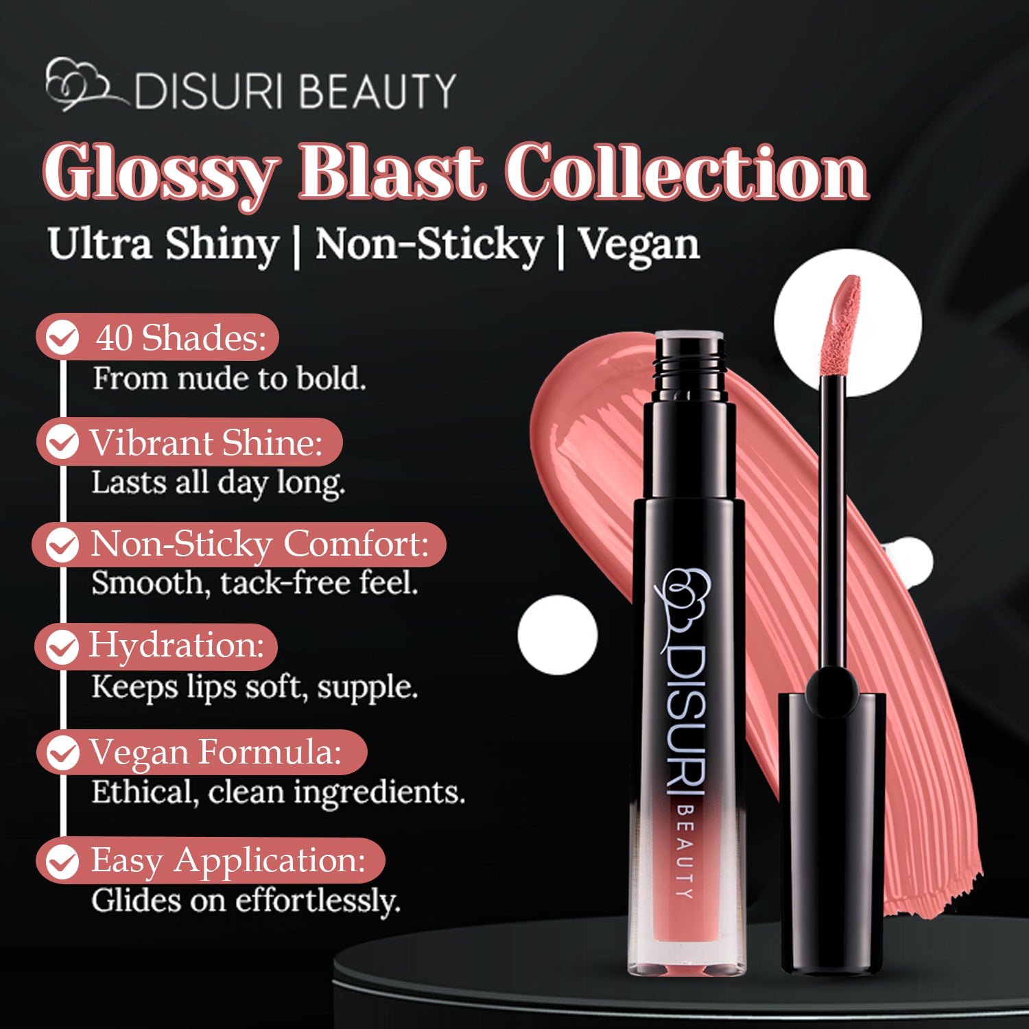 DISURI Beauty Glossy Blast Lip Gloss - Lust in the City