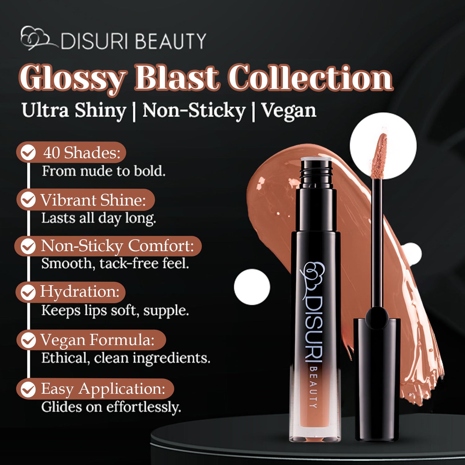 DISURI Beauty Glossy Blast Lip Gloss - Light Sauce