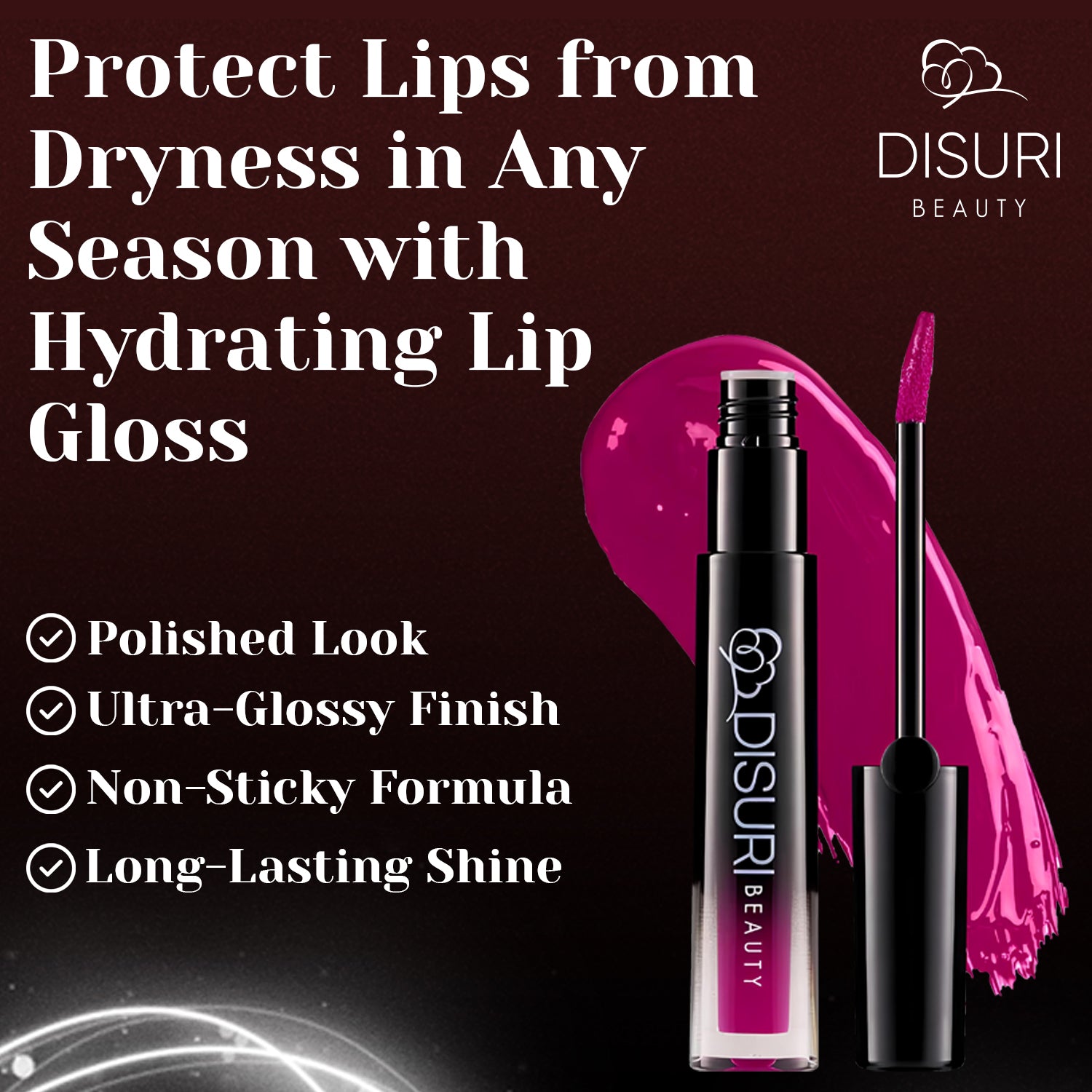 DISURI Beauty Glossy Blast Lip Gloss - Hot Romance