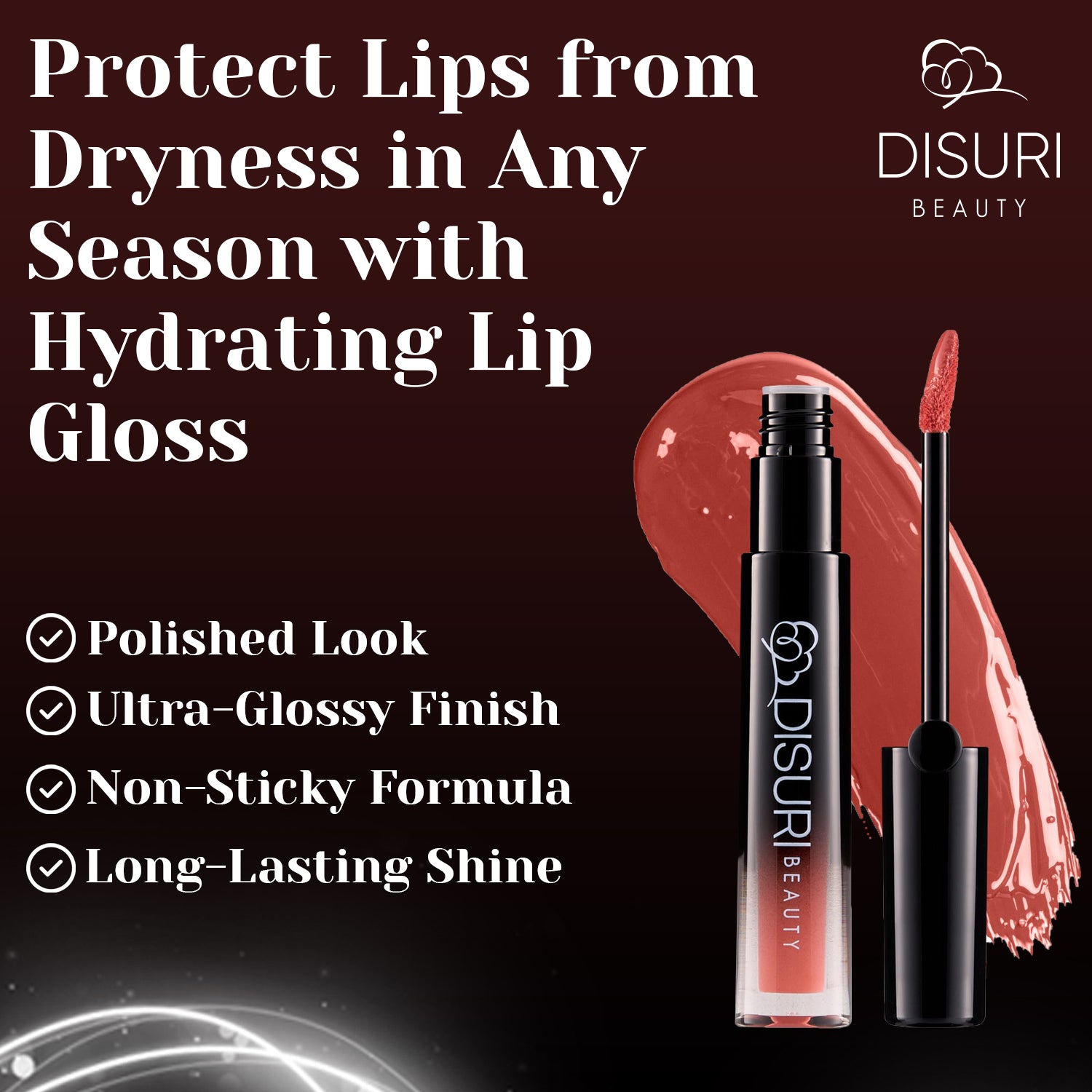 DISURI Beauty Glossy Blast Lip Gloss - Coral Rose