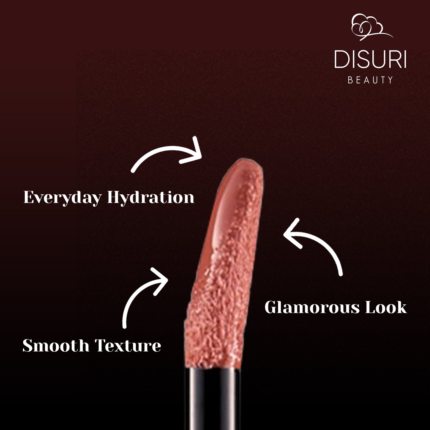 DISURI Beauty Glossy Blast Lip Gloss - Brown Sugar Blush